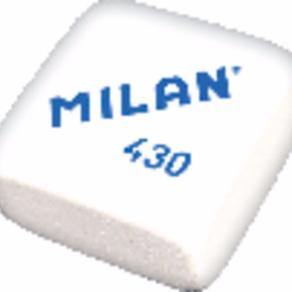 MILAN Goma de borrar 430 Caucho sintetico suave Blanco/rosa/verde Para lapiz, papel y papel vegetal 430