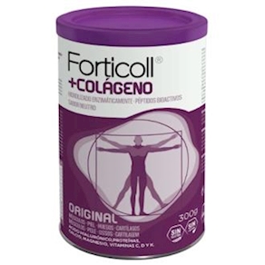 FORTICOLL Original - Colágeno péptidos bioactivos Fortigel con Acido Hialurónico, Vitaminas C, D y K, Calcio y Magnesio. 300 gr