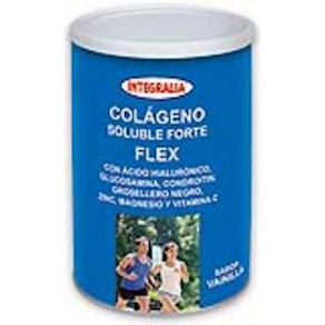 COLAGENO SOLUBLE FORTE FLEX INTEGRALIA Vainilla con Acido Hialuronico, Glucosamina, Condroitin, Grosellero negro, Zinc, Magnesio y Vitamina C - 400gr