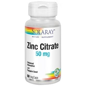 ZINC Citrato 50 mg Solaray 60 cápsulas Vegetales