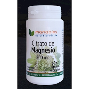 CITRATO DE MAGNESIO 800 mg 62 cáp. veg. Manabios